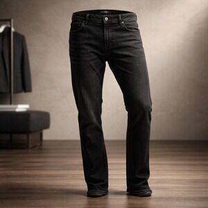 Kayden K Slim Straight Jeans Mens 38x32 Black Good Stretch Denim Pants